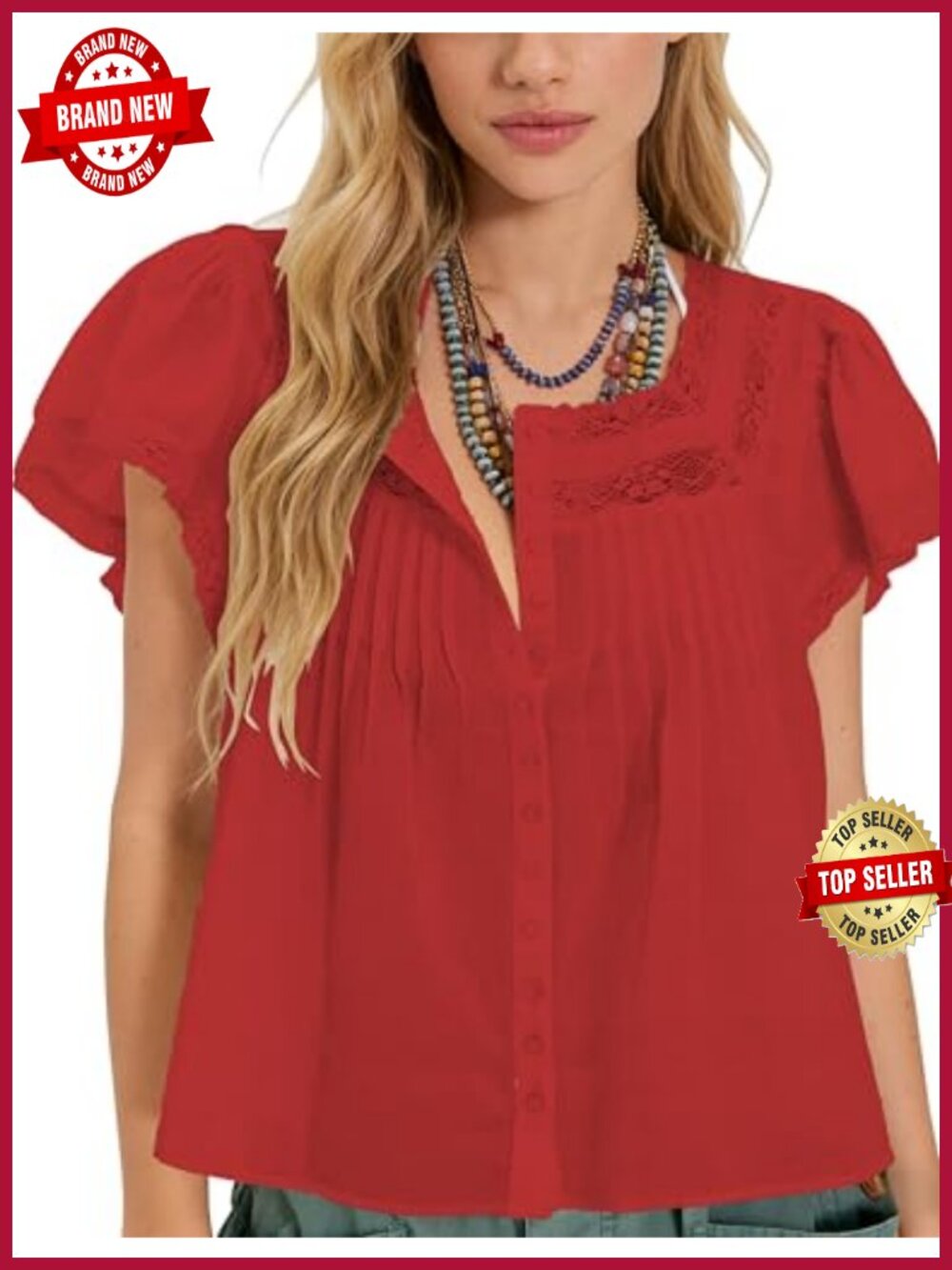 Women's Linen Babydoll Peplum Top Square Neck Short Sleeve